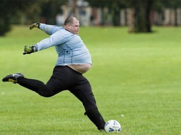 Jugador de futbol gordo