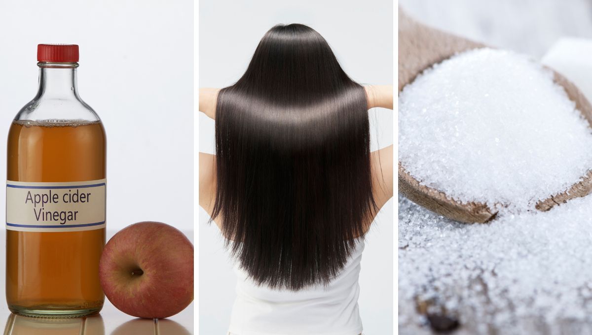 Vinagre de manzana y azúcar, la mezcla ideal para cuidar el pelo