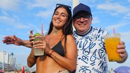 Daniel Domínguez, hincha de la Lepra, disfrutando en Río.