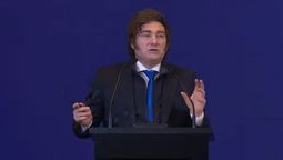 Javier Milei durante su dicruso en la Fundación Faro,