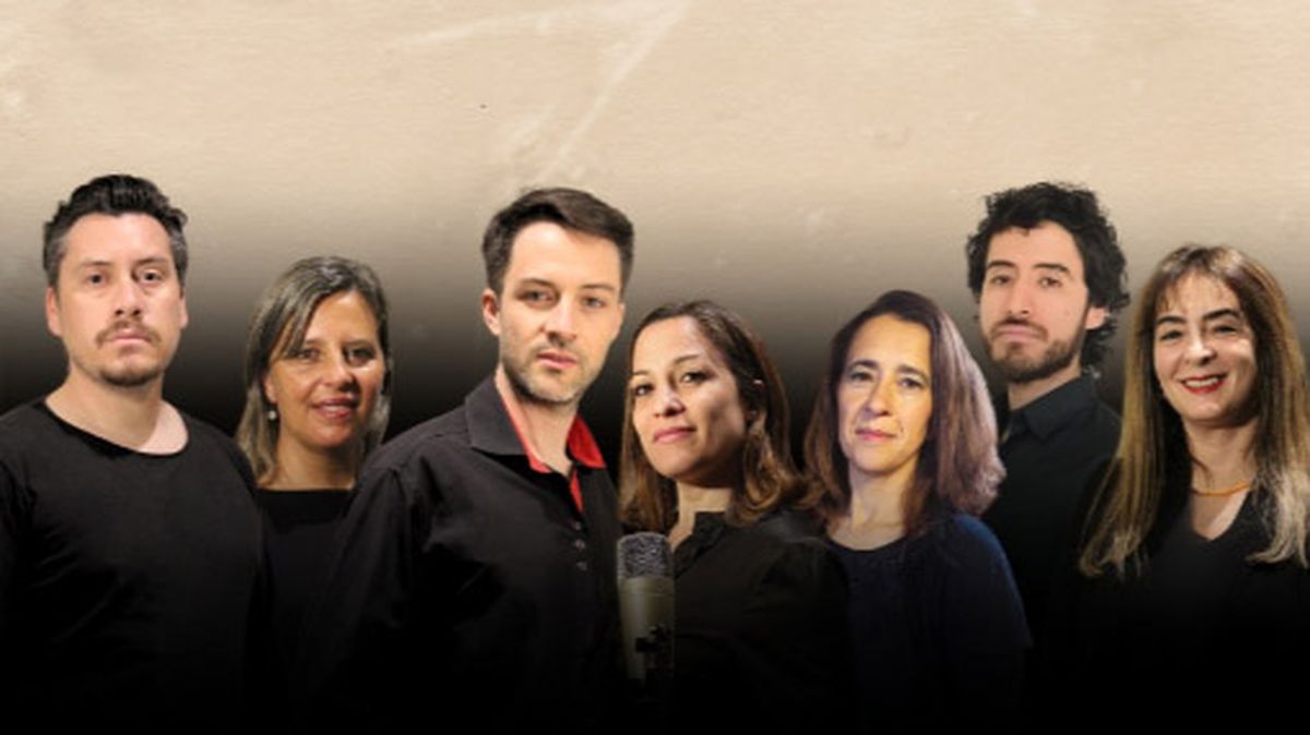 El elenco de la obra  A mar encendido.