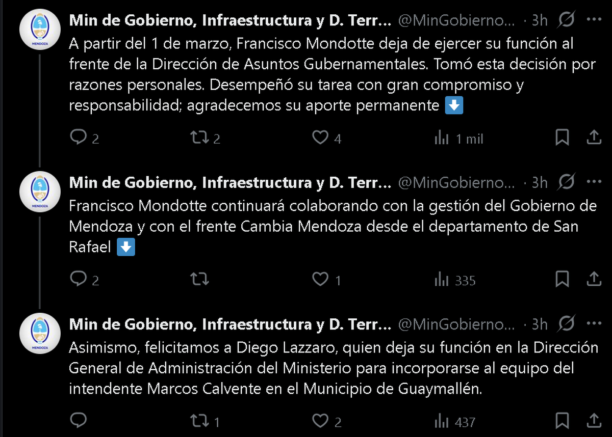 La información fue publicada en la cuenta oficial del Ministerio de Gobierno. La información fue publicada en la cuenta oficial del Ministerio de Gobierno.