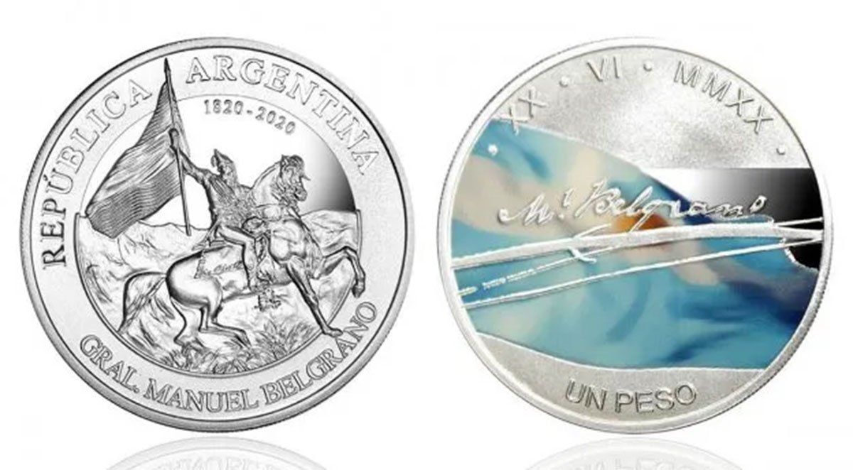 El Banco Central emitió una moneda de plata conmemorativa por el bicentenario de la muerte del General Manuel Belgrano y la vende a 9.200 pesos.