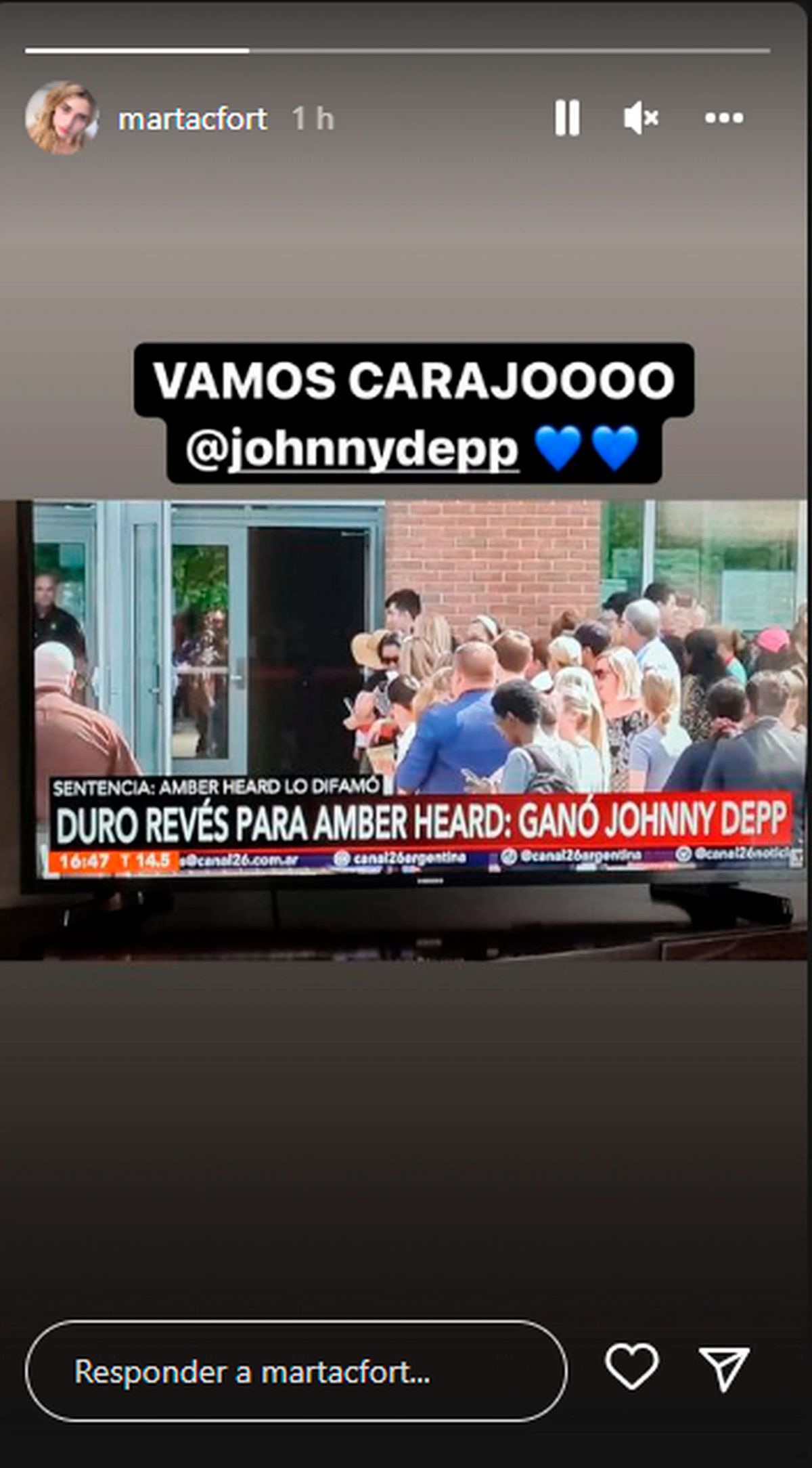 Martita Fort compartió su opinión en las historias de Instagram.