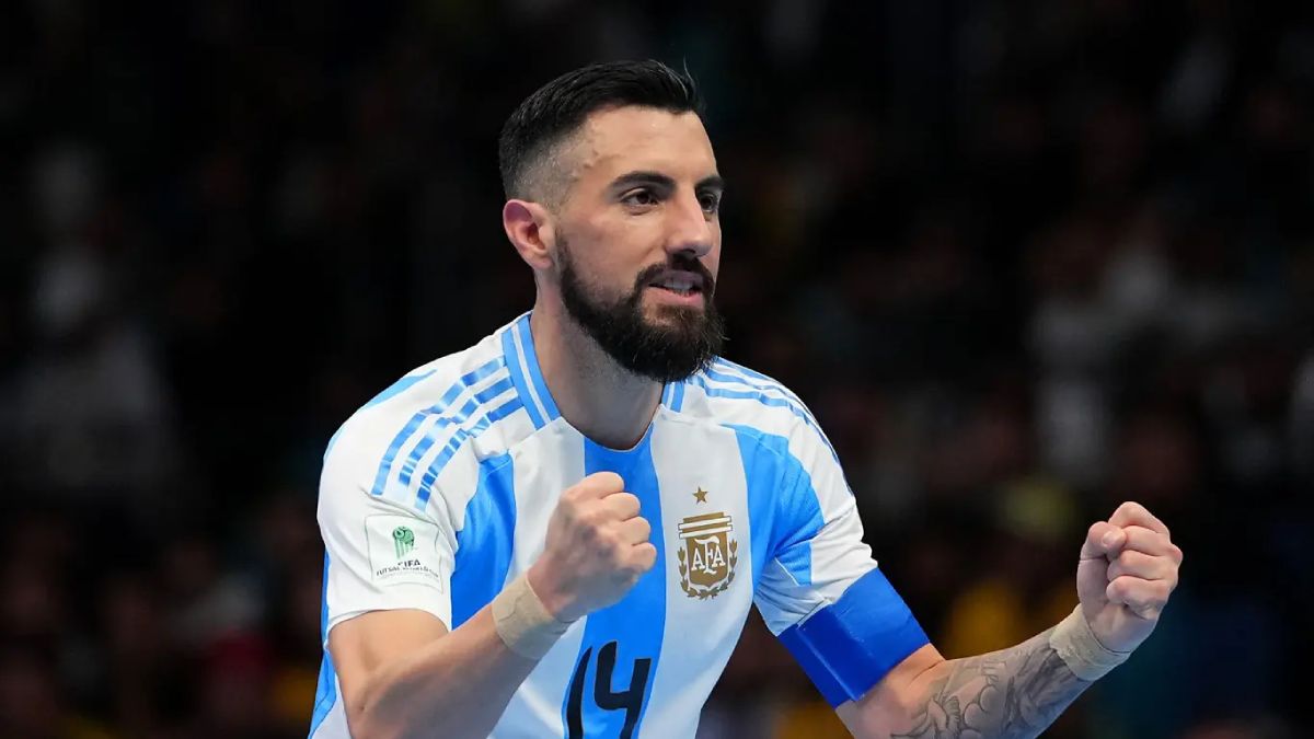 Pablo Taborda. El festejo del capitán de la Selección argentina de futsal que ya está entre los cuatro mejores. Pablo Taborda. El festejo del capitán de la Selección argentina de futsal que ya está entre los cuatro mejores.