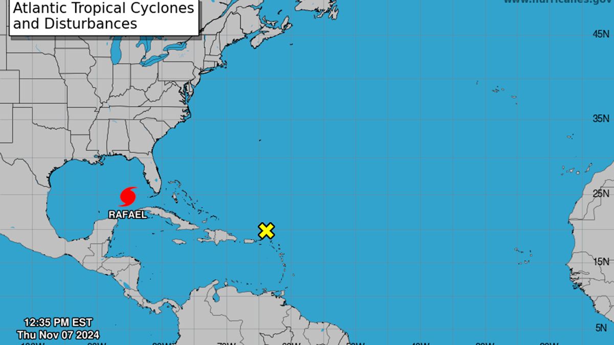 El huracán Rafael pasó por Cuba y se convirtió en el segundo huracán en pasar por la isla esta temporada de huracanes. Crédito: NOAA.