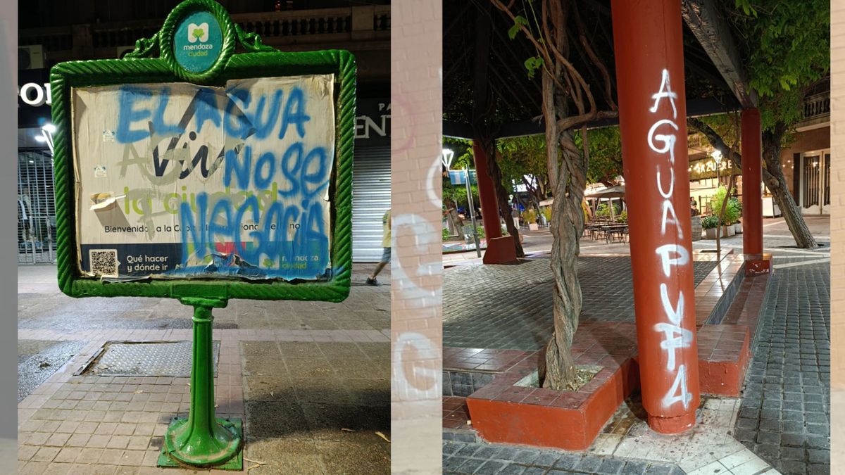 Algunas de las imágenes que posteó Mercedes Rus sobre el daño causado por grupos que se manifestaron contra la minería metalífera. Algunas de las imágenes que posteó Mercedes Rus sobre el daño causado por grupos que se manifestaron contra la minería metalífera.