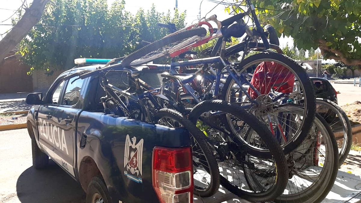 Las bicicletas que fueron secuestradas en Maipú.