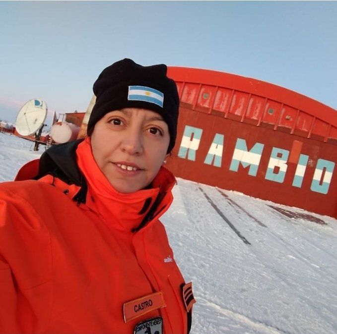 La suboficial Mariana Castro, la única mendocina de la base Marambio, en la Antártida