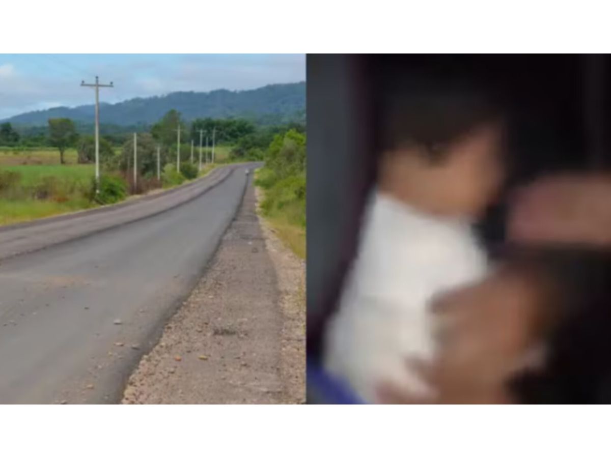 Hallaron a un bebé caminando descalzo en medio de la ruta. Hallaron a un bebé caminando descalzo en medio de la ruta.