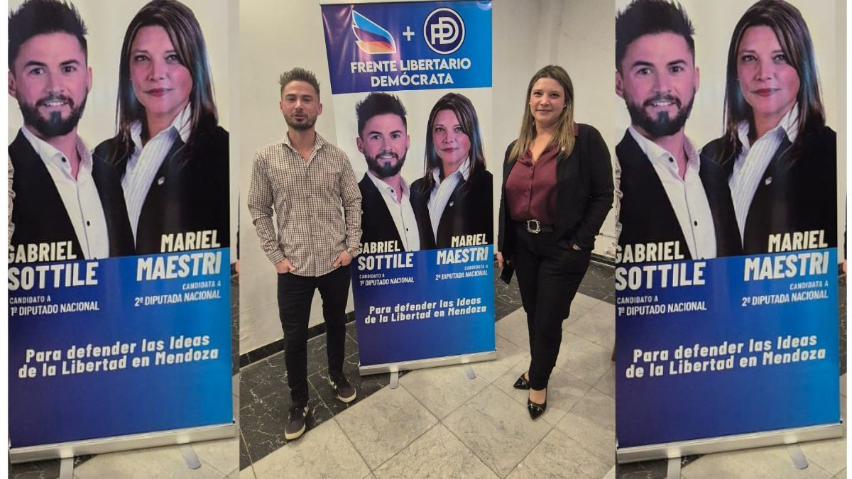 Gabriel Sottile (32) y Mariel Maestre (42) son los candidatos a diputados nacionales por el frente Libertario - Demócrata. Gabriel Sottile (32) y Mariel Maestre (42) son los candidatos a diputados nacionales por el frente Libertario - Demócrata.
