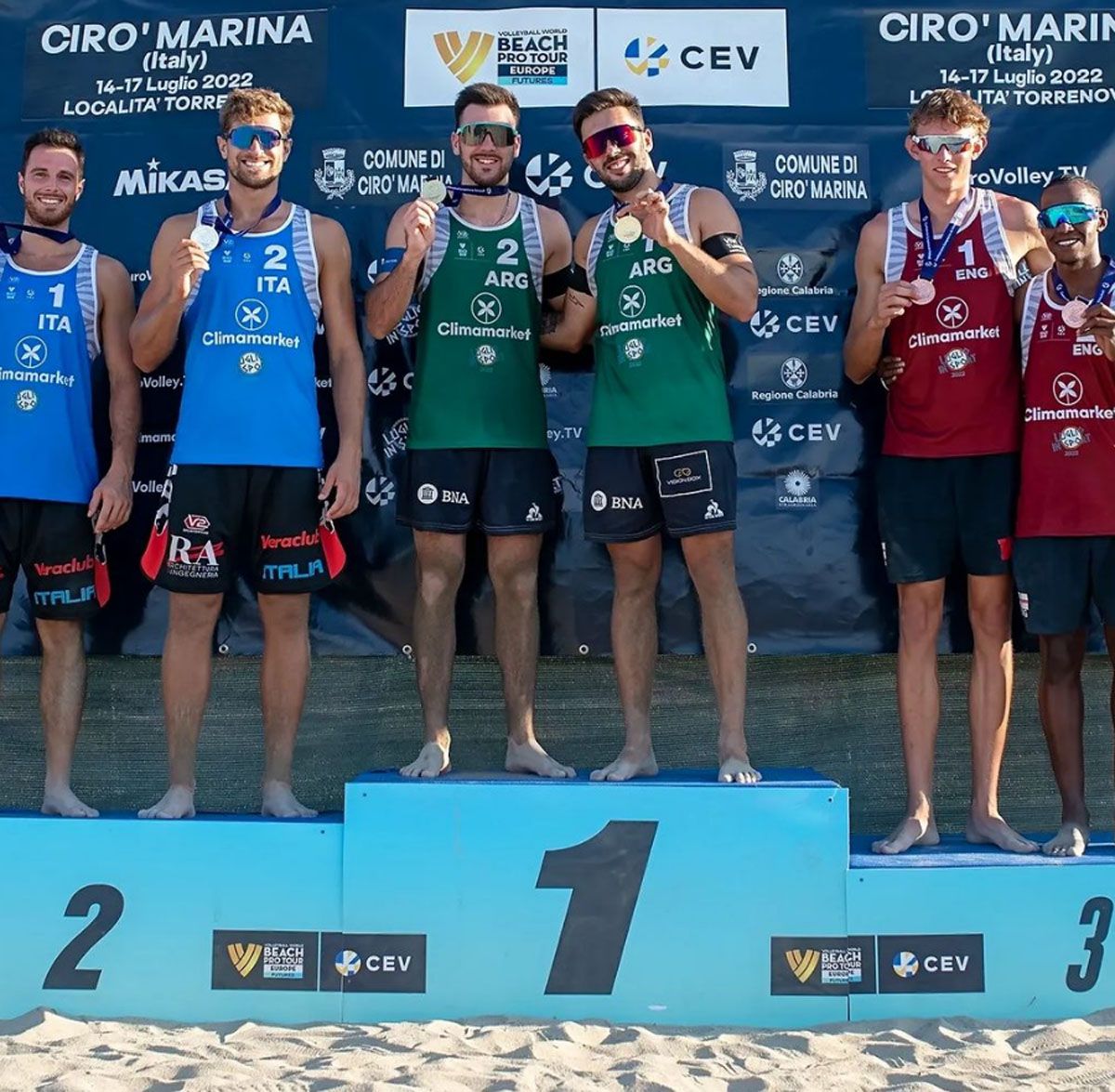 Bautista Amieva y Leandro Aveiro en lo más alto del podio en Italia