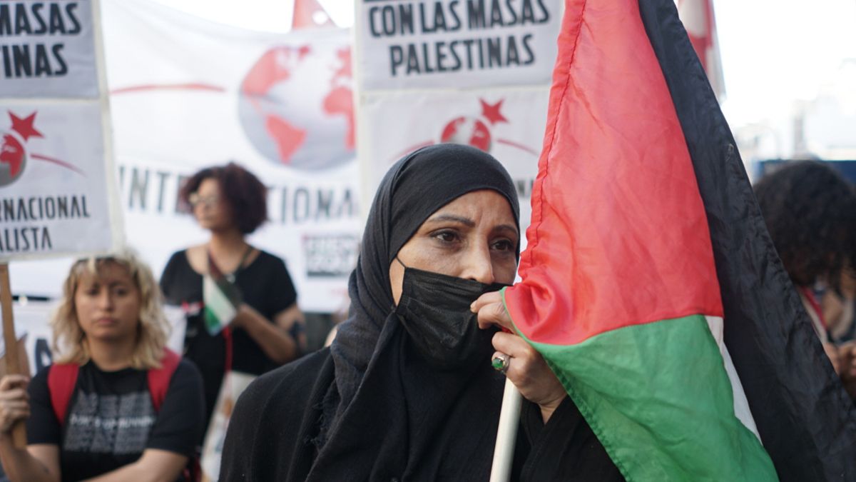 En Buenos Aires también hubo marchas en favor del pueblo palestino.