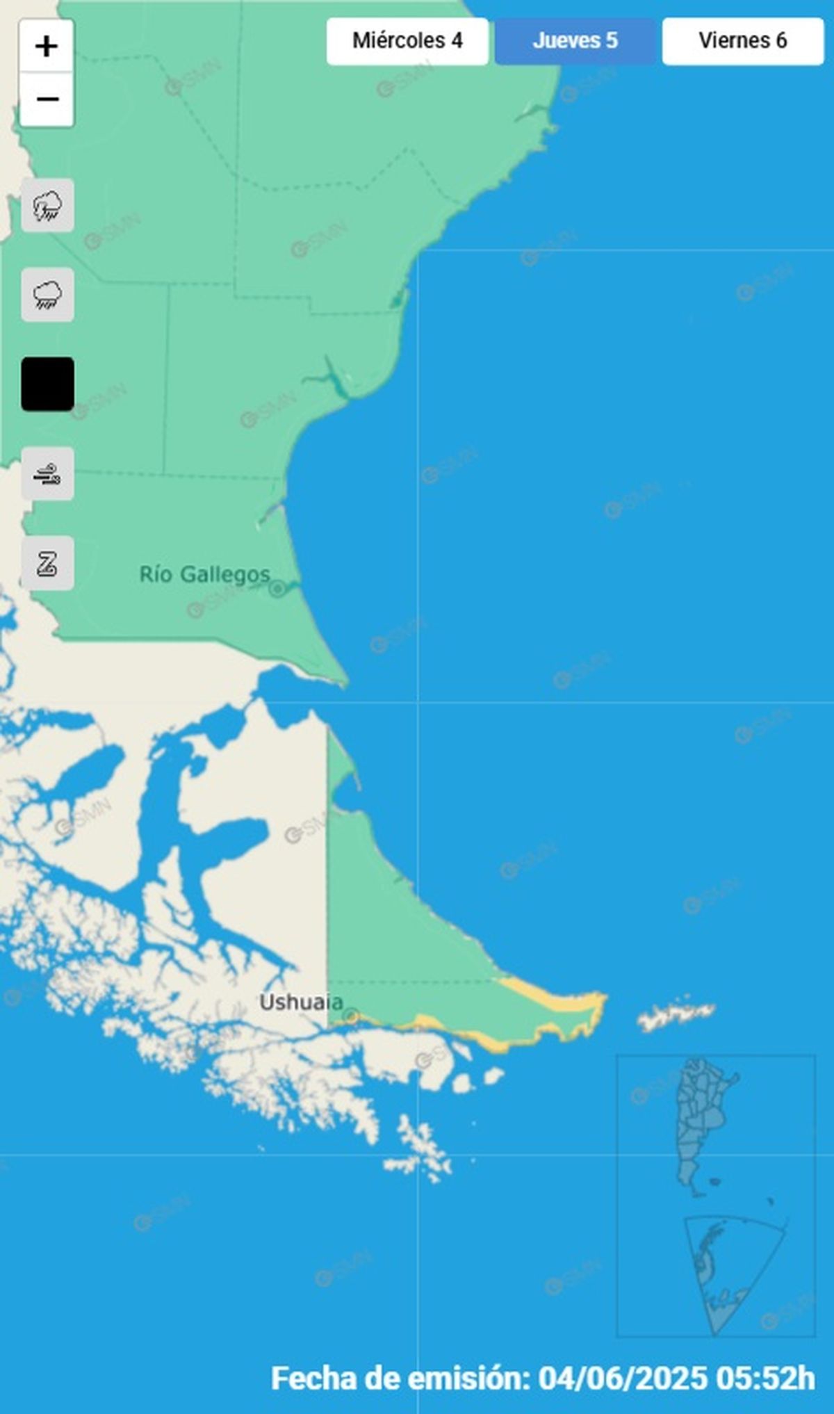 Esta es la provincia afectada este jueves Esta es la provincia afectada este jueves