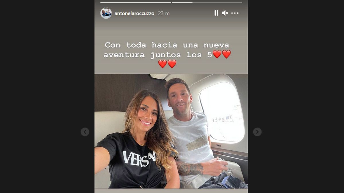 Antonela Roccuzzo posteó desde el avión una foto sensacional
