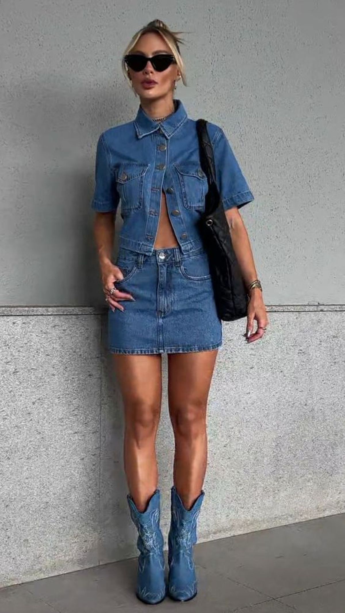 Total denim. Foto: Pinterest. Total denim. Foto: Pinterest.