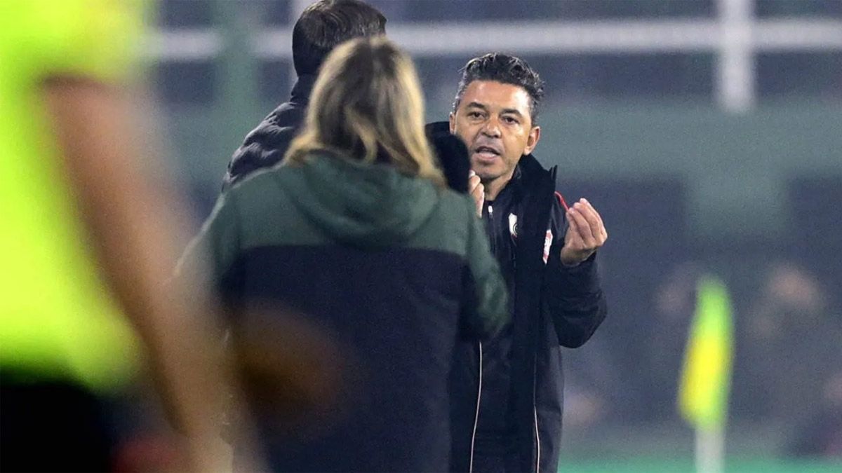 Marcelo Gallardo, DT de River, y Sebastián Beccacece, de Defensa y Justicia, no se saludaron en Chaco.