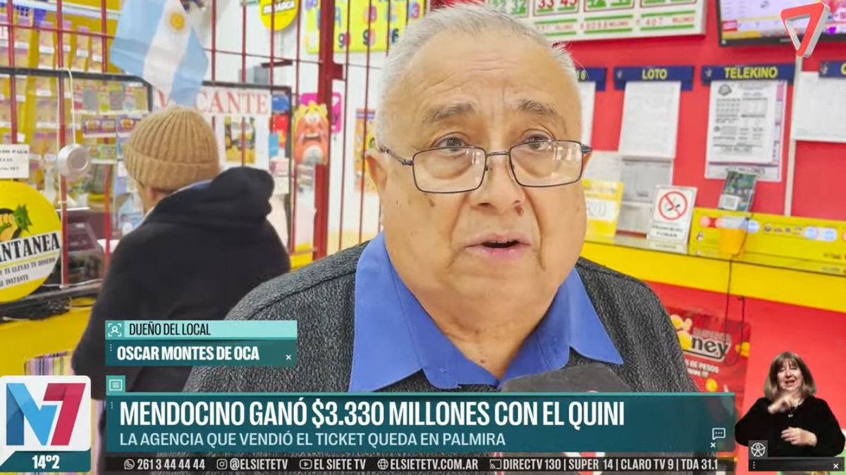 Oscar Montes de Oca, vendedor de una de las boletas del Quini, que premió a su poseedor con más de $3.300 millones.