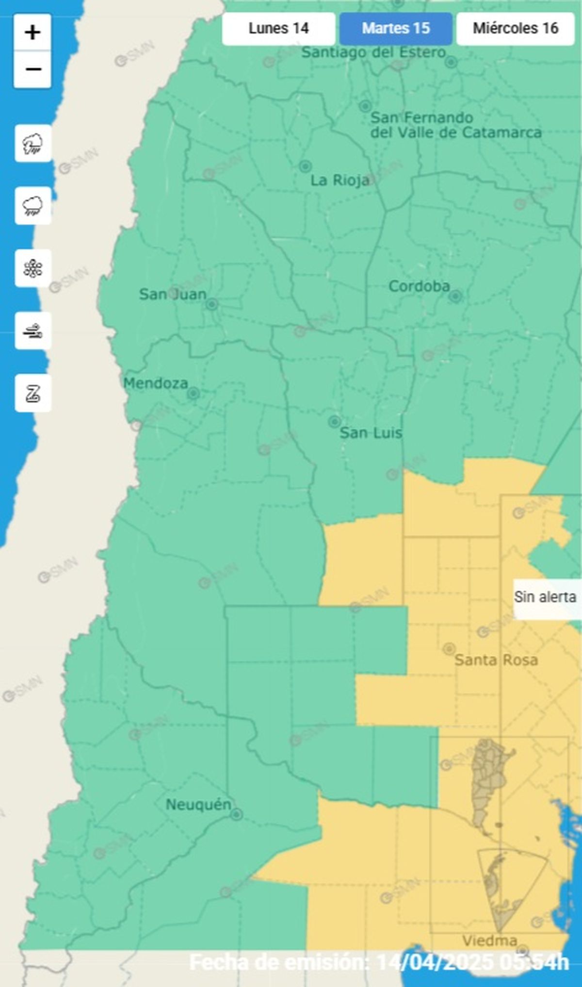 Esta es la provincia en alerta por tormentas Esta es la provincia en alerta por tormentas