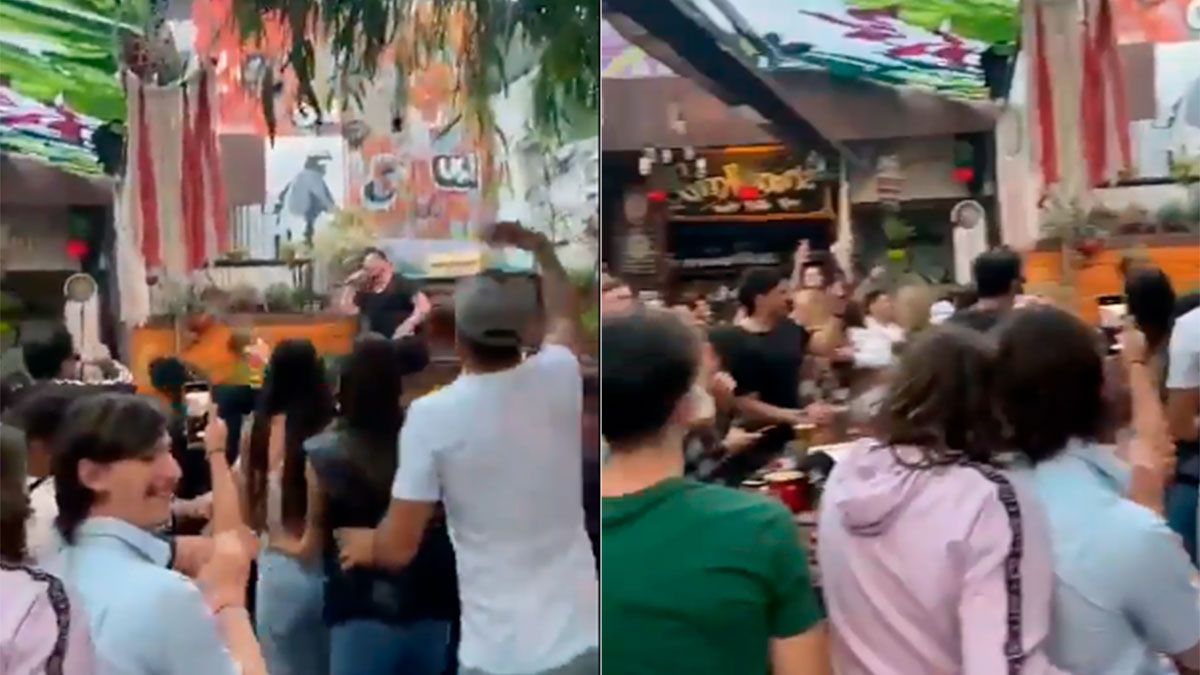 Pese a las restricciones, Damián Córdoba dio un show en un bar