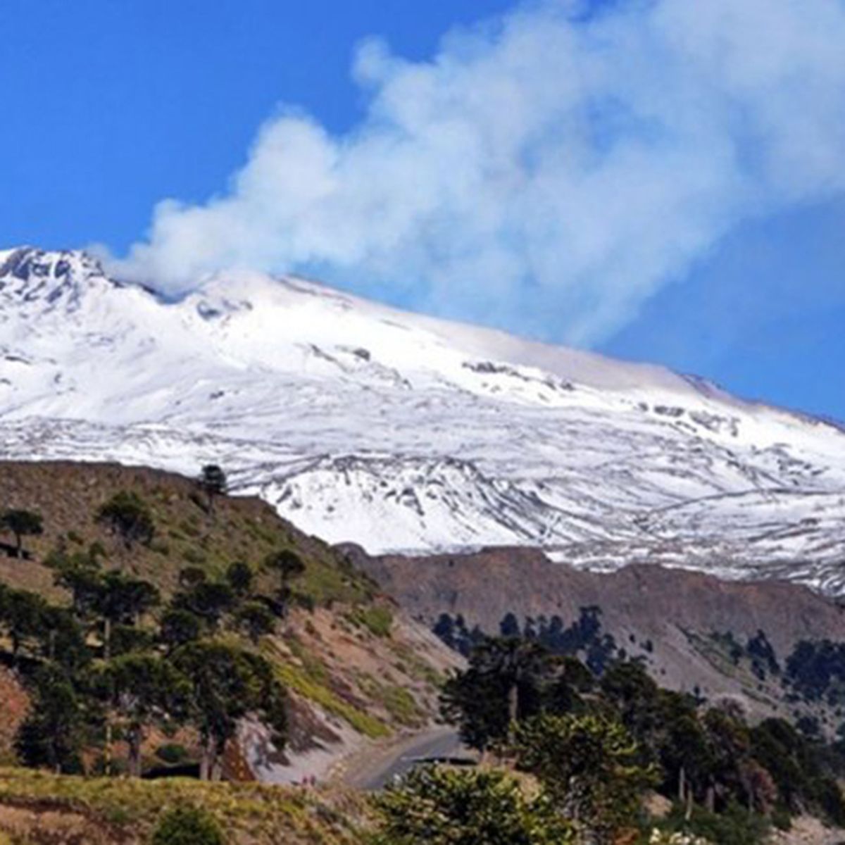 Alerta naranja por la fuerte actividad del volcán Copahue