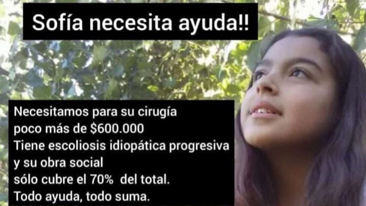 Necesitan más de $600 mil para operar a una nena de 12 años