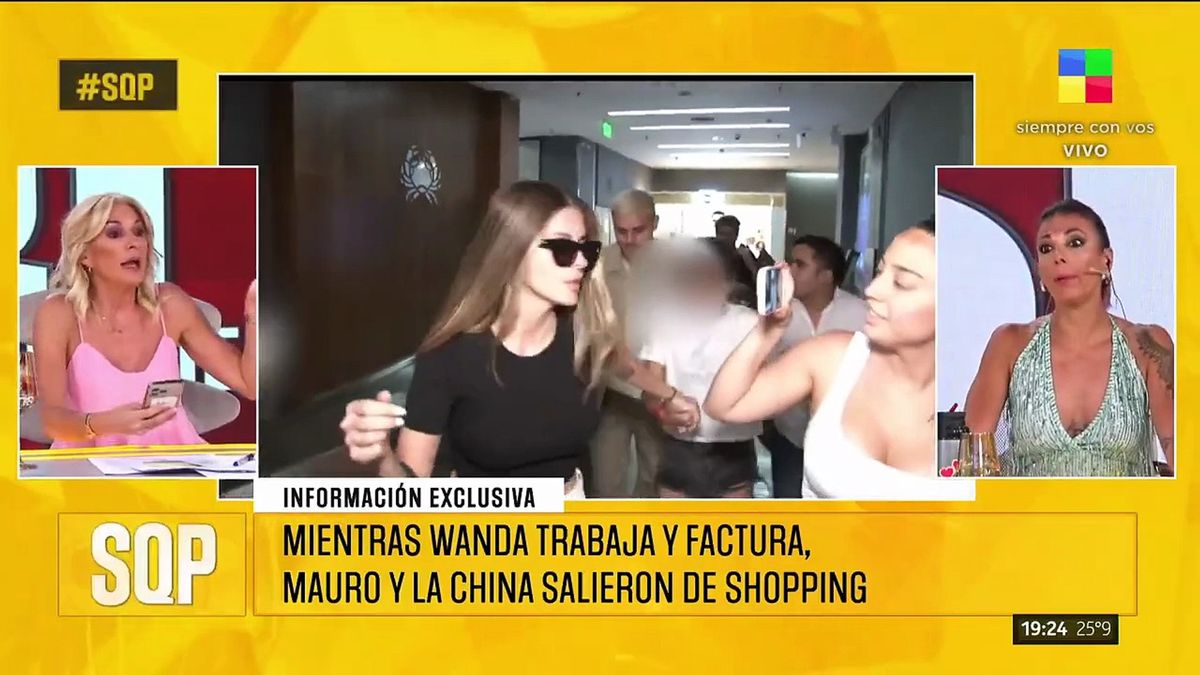 La China Su&aacute;rez de compras con las hijas de Wanda Nara.