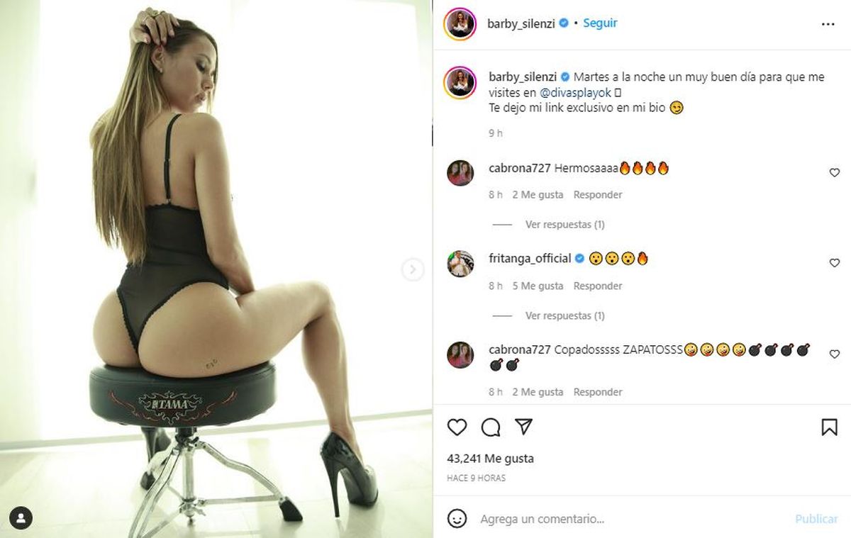 La bailarina y su particular posteo en Instagram.