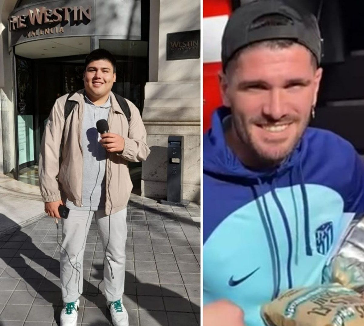 El mendocino Leo Alaniz y Rodrigo De Paul con sus tortitas mendocinas