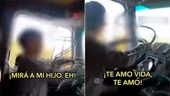 Video viral: puso a su hijo de 8 años a manejar un camión y lo grabó