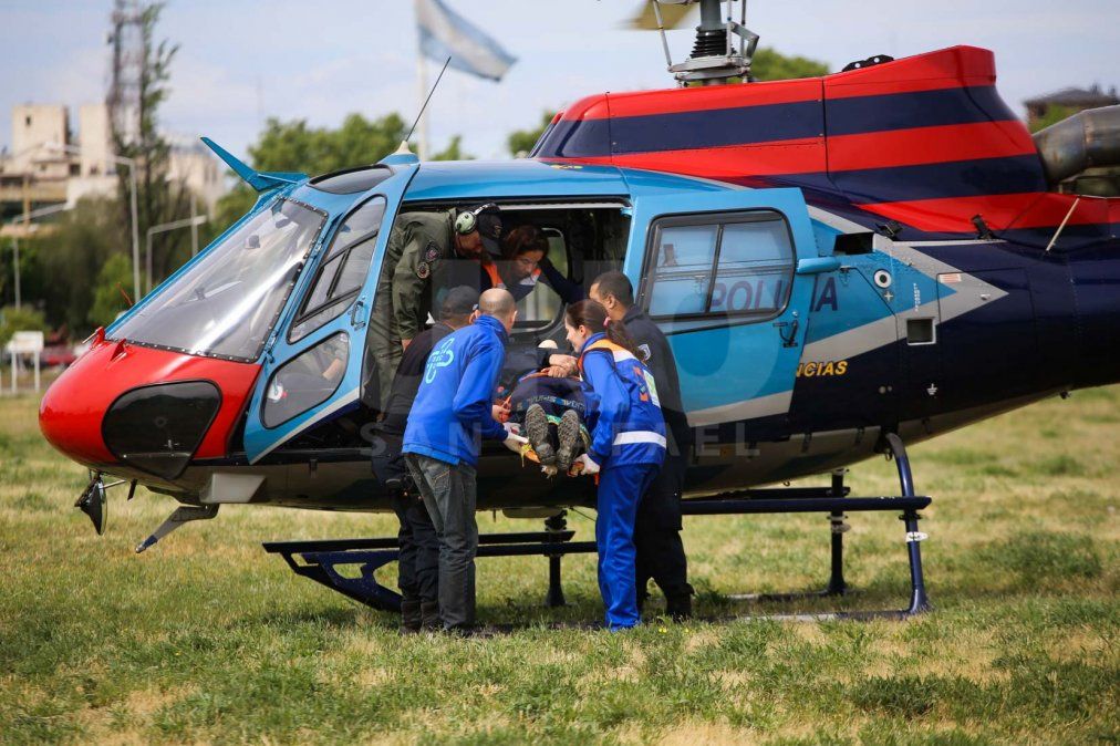 Realizaron el primer simulacro de rescate y traslado de un herido con el uso del helicóptero