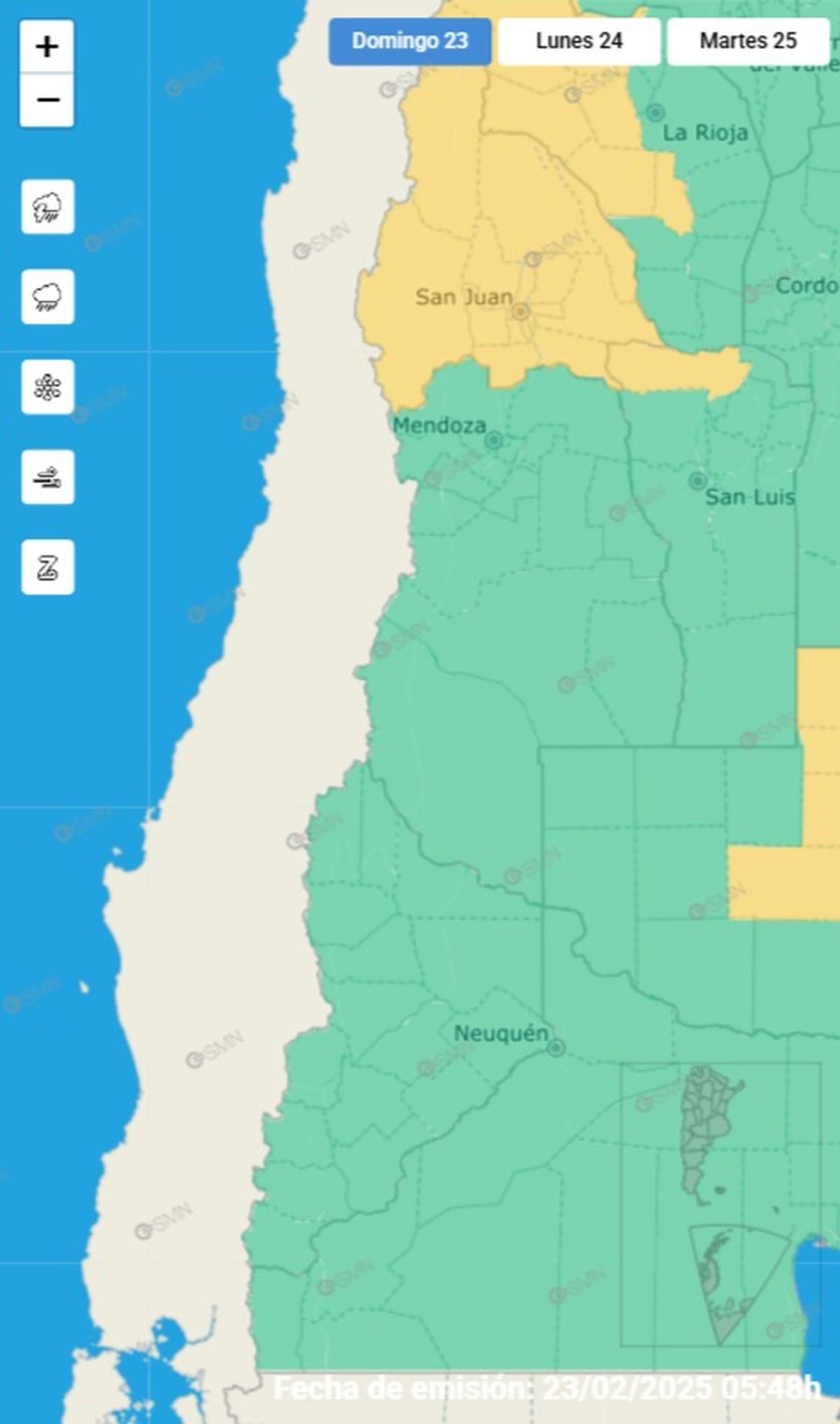 Esta es la única provincia de Cuyo en alerta Esta es la única provincia de Cuyo en alerta