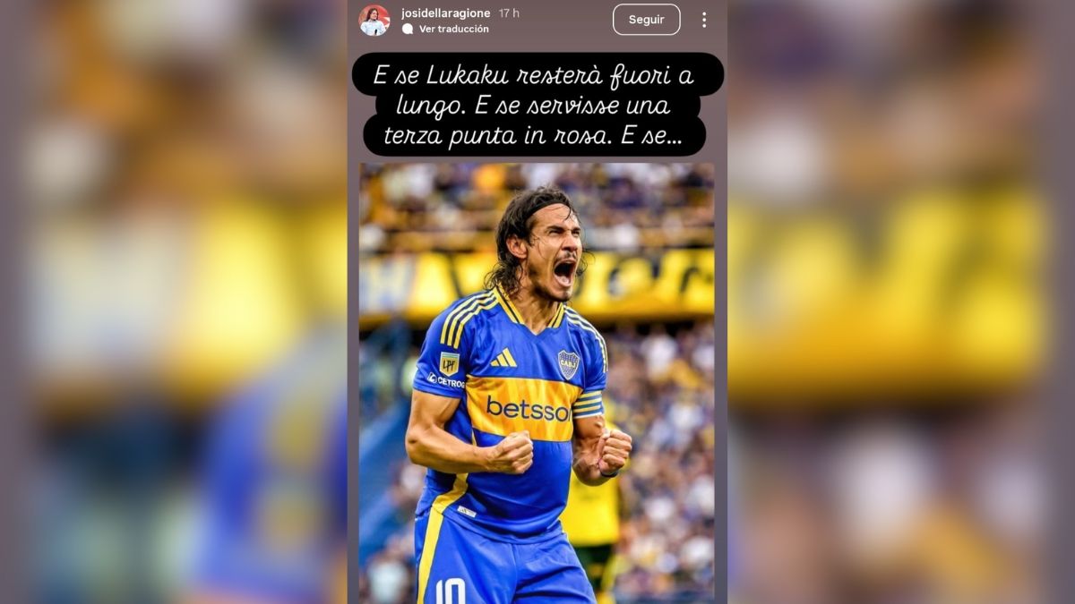 El posteo que levantó el rumor sobre Edinson Cavani. El posteo que levantó el rumor sobre Edinson Cavani.