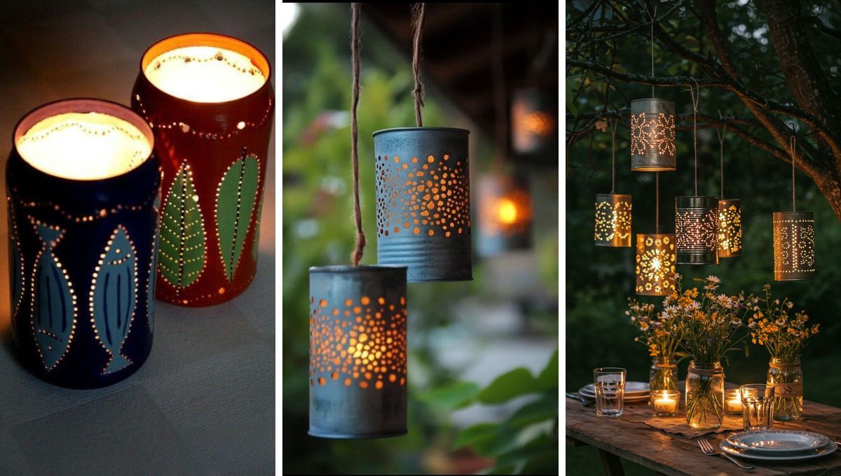 Las latas pueden reciclarse y convertirse en fanales. Las latas pueden reciclarse y convertirse en fanales. 