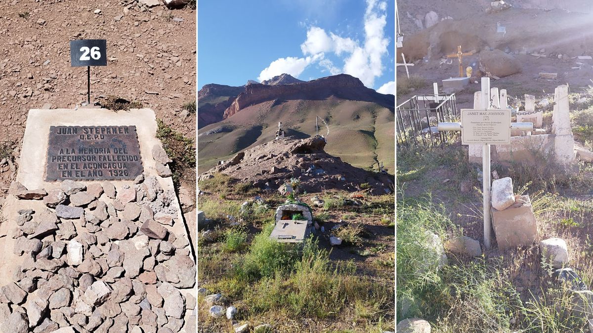 Hist&oacute;ricos monta&ntilde;istas que descansan a los pies de Los Andes en el Cementerio de los Andinistas.