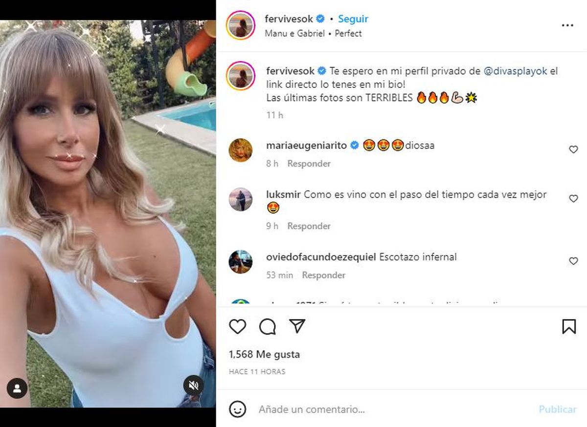 El posteo de Fernanda Vives en Instagram.