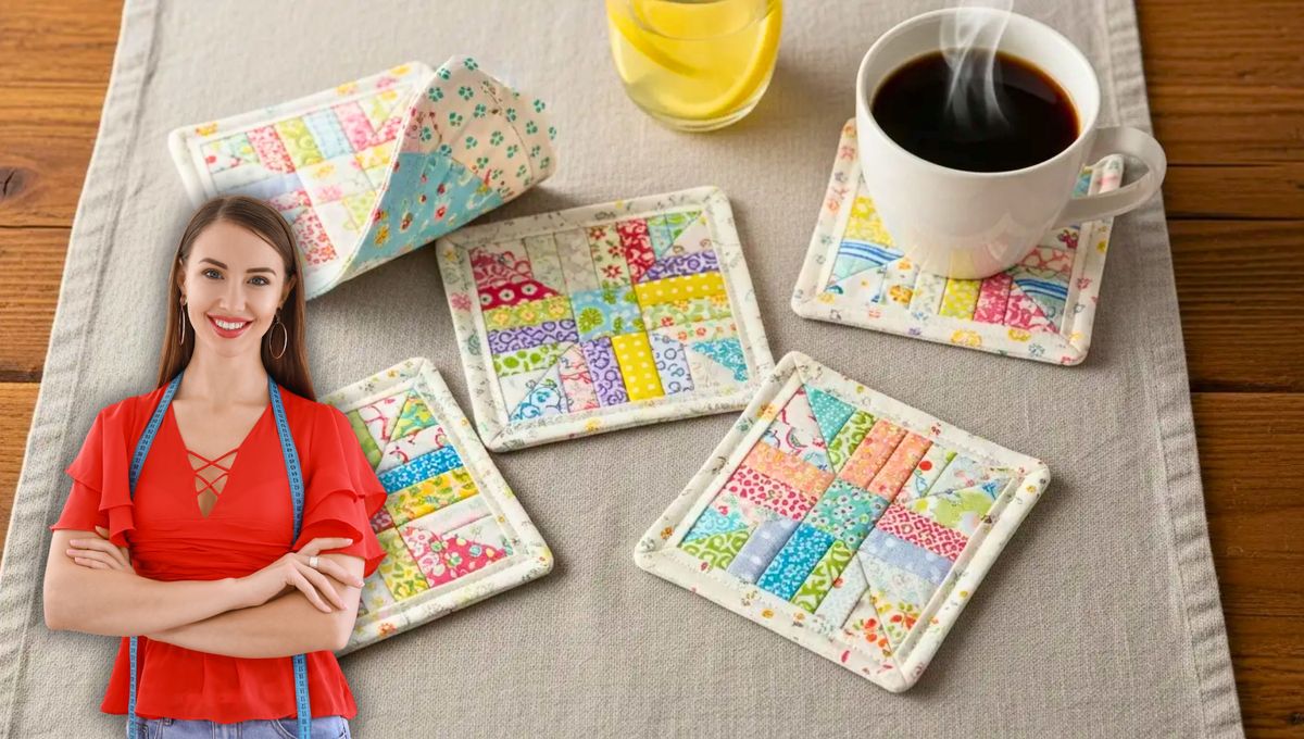 Recibe a tus invitados con hermosos posavasos: gracias a un truco de costura en casa