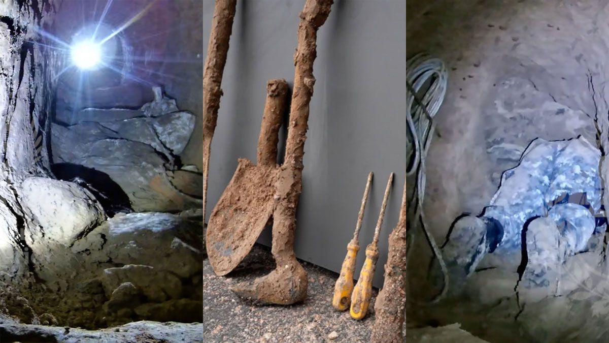 Delincuentes estaban excavando un túnel hacia un banco y algo echó a perder el minucioso plan