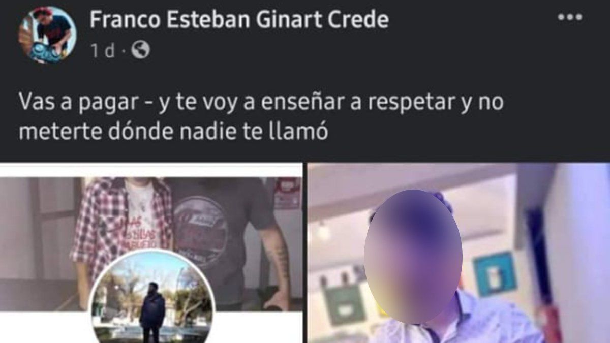 El posteo que realizó el sospechoso de Tunuyán.