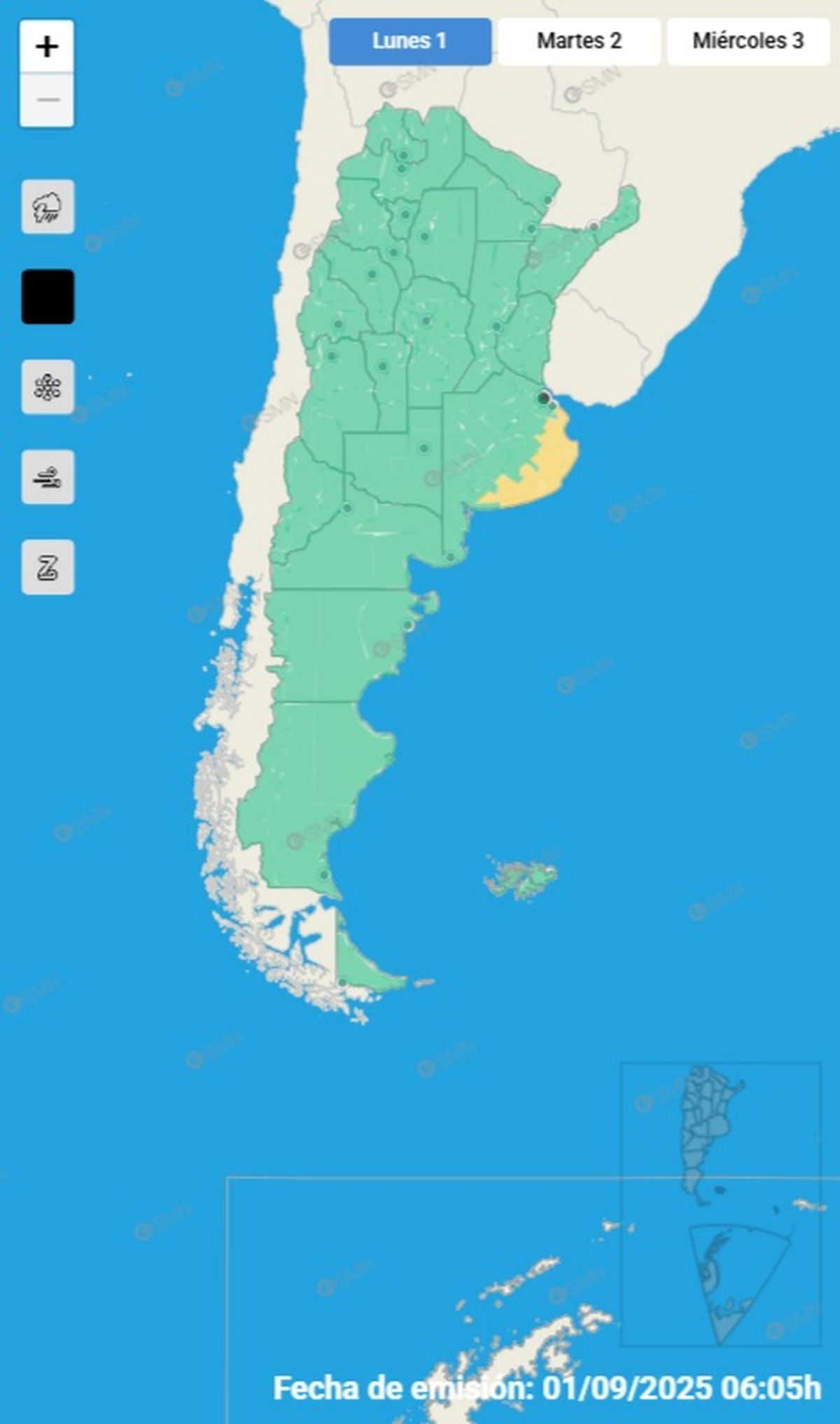 Estas son las áreas de la provincia en alerta Estas son las áreas de la provincia en alerta
