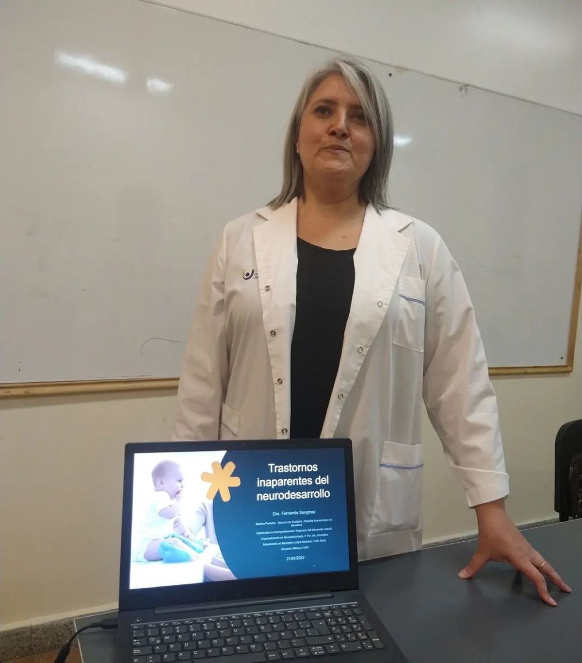 La pediatra Fernanda Sanginez en el Hospital Universitario de la UNCuyo. La pediatra Fernanda Sanginez en el Hospital Universitario de la UNCuyo.