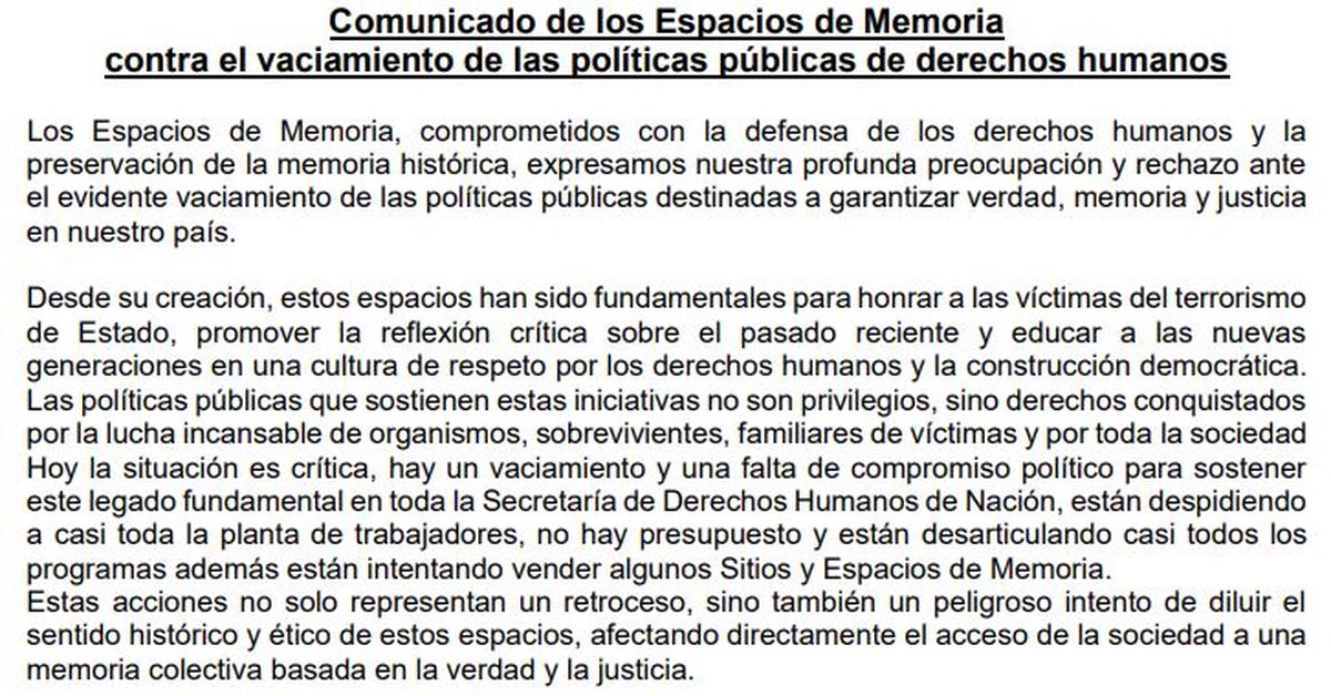 Así inicia el comunicado firmado por 52 organizaciones de derechos humanos de todo el país. Así inicia el comunicado firmado por 52 organizaciones de derechos humanos de todo el país.