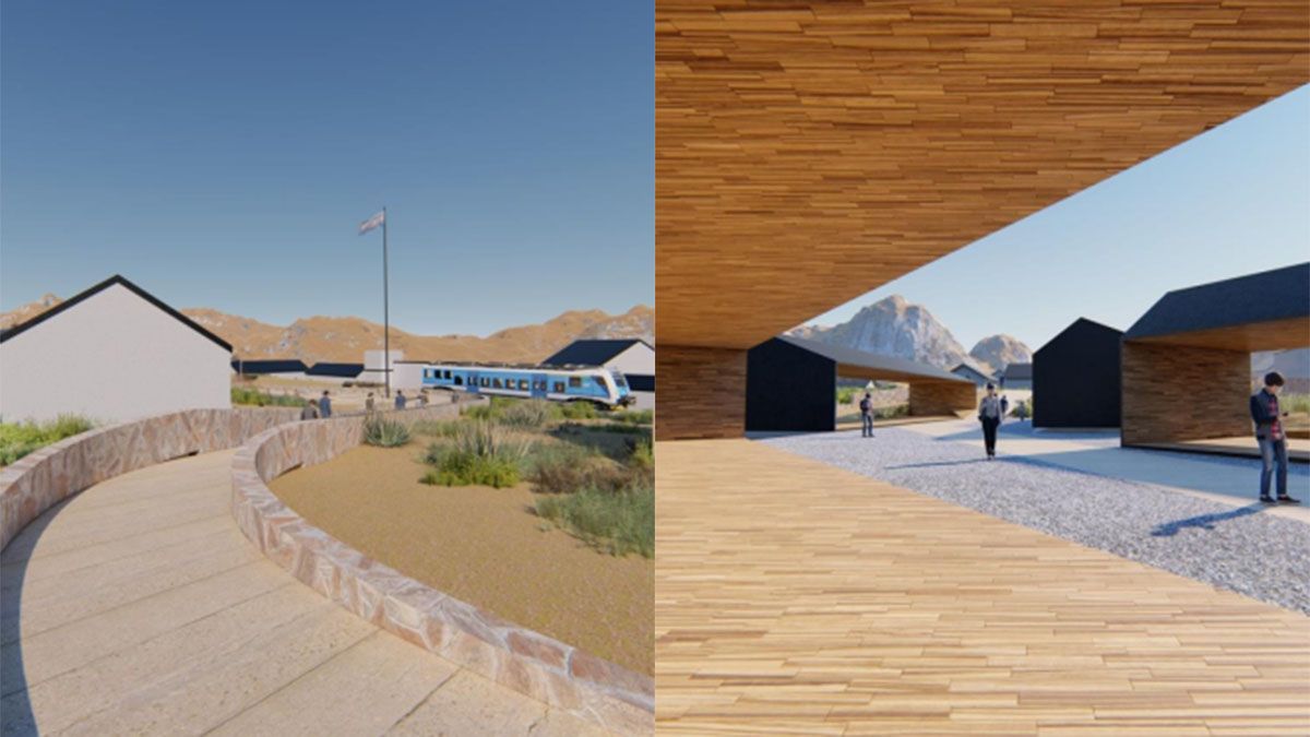 Imágenes de la maqueta con la que se presentó el proyecto de modernización del Puente del Inca. Imágenes de la maqueta con la que se presentó el proyecto de modernización del Puente del Inca.