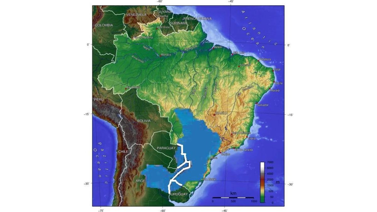 Ubicación del acuífero Guaraní. Ubicación del acuífero Guaraní. 