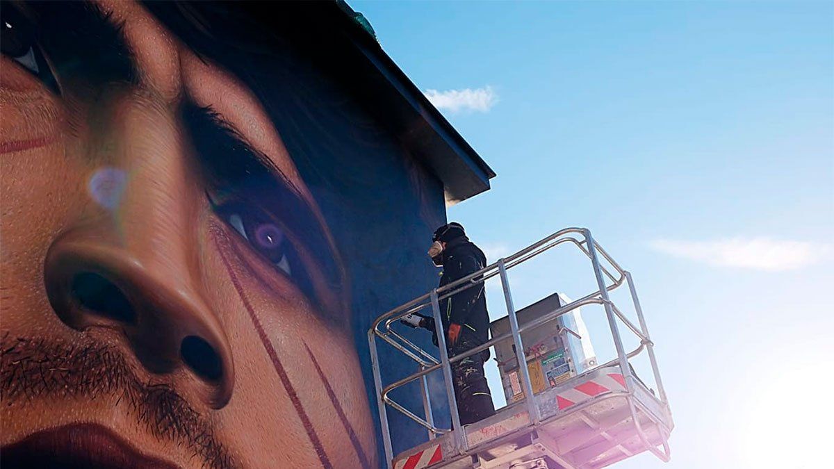Diego Maradona y un nuevo retrato del artista callejero local Jorit Ciro Cerullo.