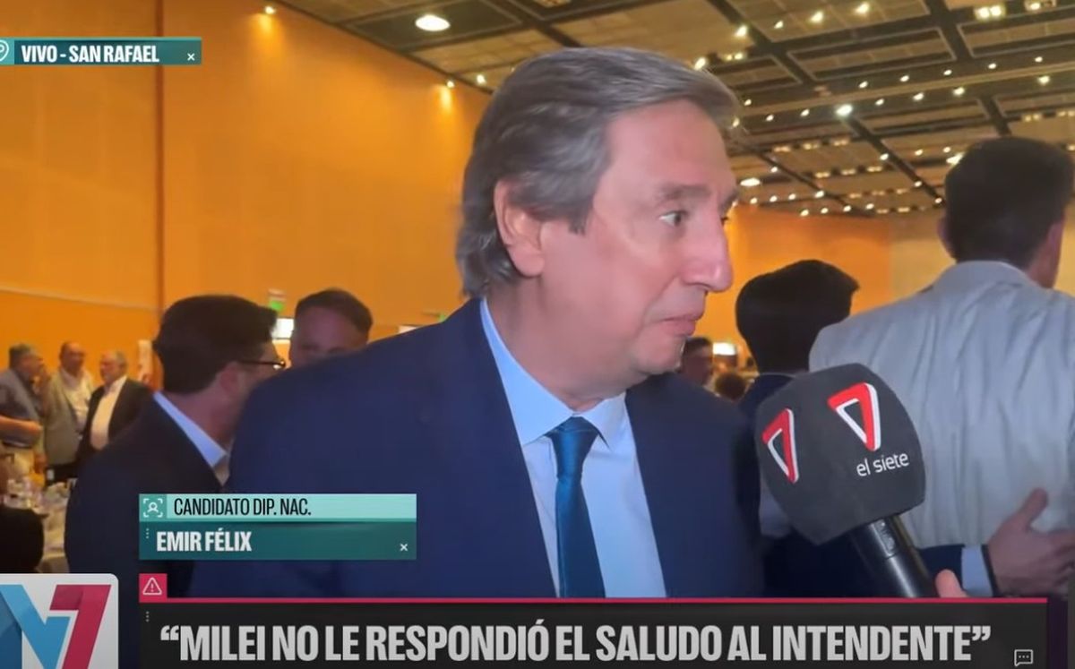 Luego de los discursos, Emir F&eacute;lix habl&oacute; en Canal 7.