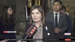 Bullrich habló con A24 tras la votación en el Senado. (Foto: captura).