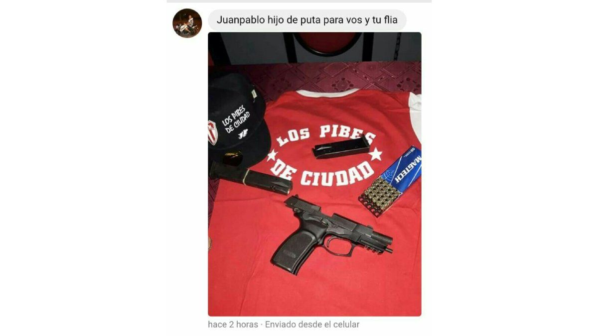 Las amenazas previas de los Pibes de Ciudad, una de las facciones de la barra del Atlético Club San Martín.