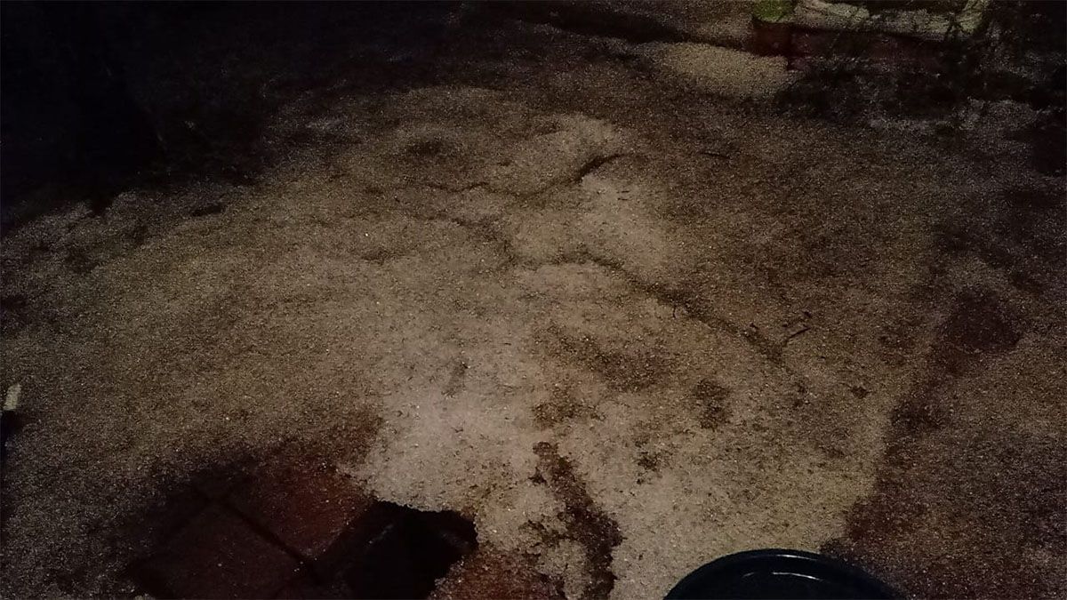 Granizo en Colonia Las Rosas, Tunuyán