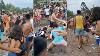 Batalla campal entre jóvenes a la orilla del río
